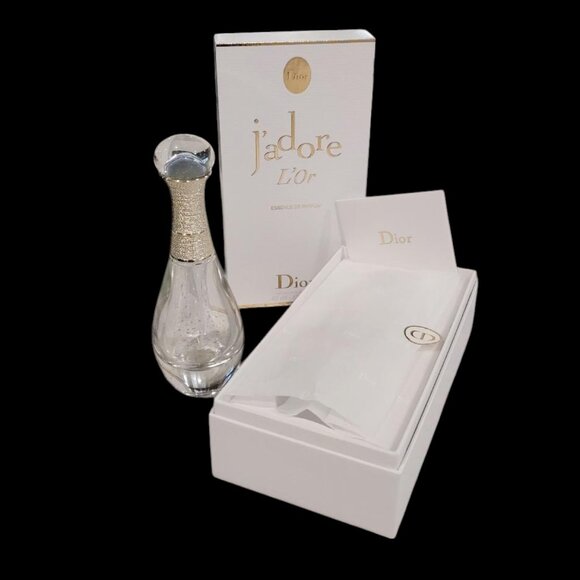 Vintage “Empty" Dior j’adoreL'or40 ml - 1.3 fl. oz.Bottle, Box & Msg Card